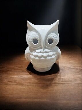 Owl White Ceramic Candle Lantern